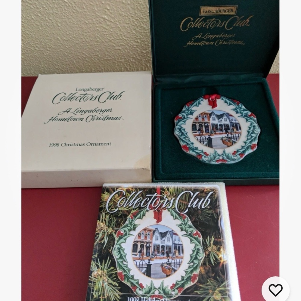 1998 Longaberger Collectors Club Ornament "A Longaberger Hometown Christmas" NIB